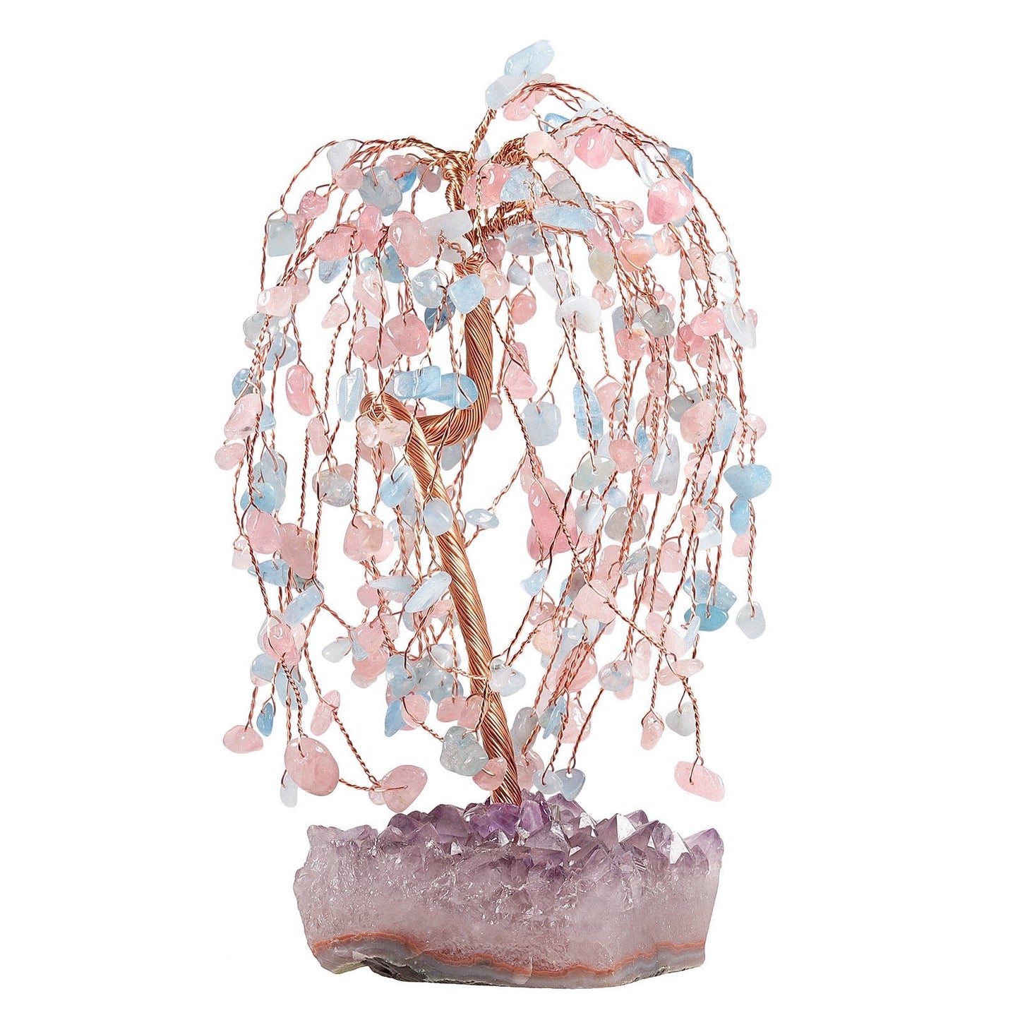 Natural Amethyst Ore Irregular Base Weeping Willow Crystal Desktop Decoration - Rhyme - and - Chain