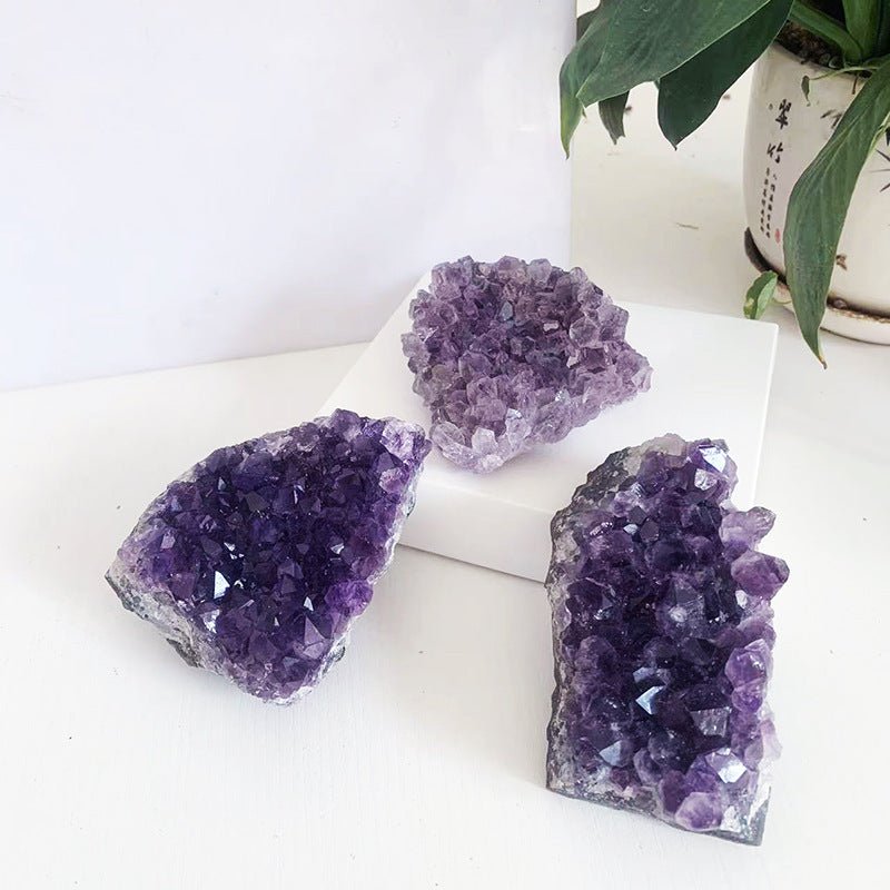 Natural Crystal Amethyst Block Ornaments - Rhyme - and - Chain