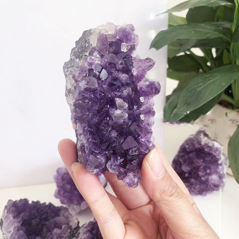 Natural Crystal Amethyst Block Ornaments - Rhyme - and - Chain