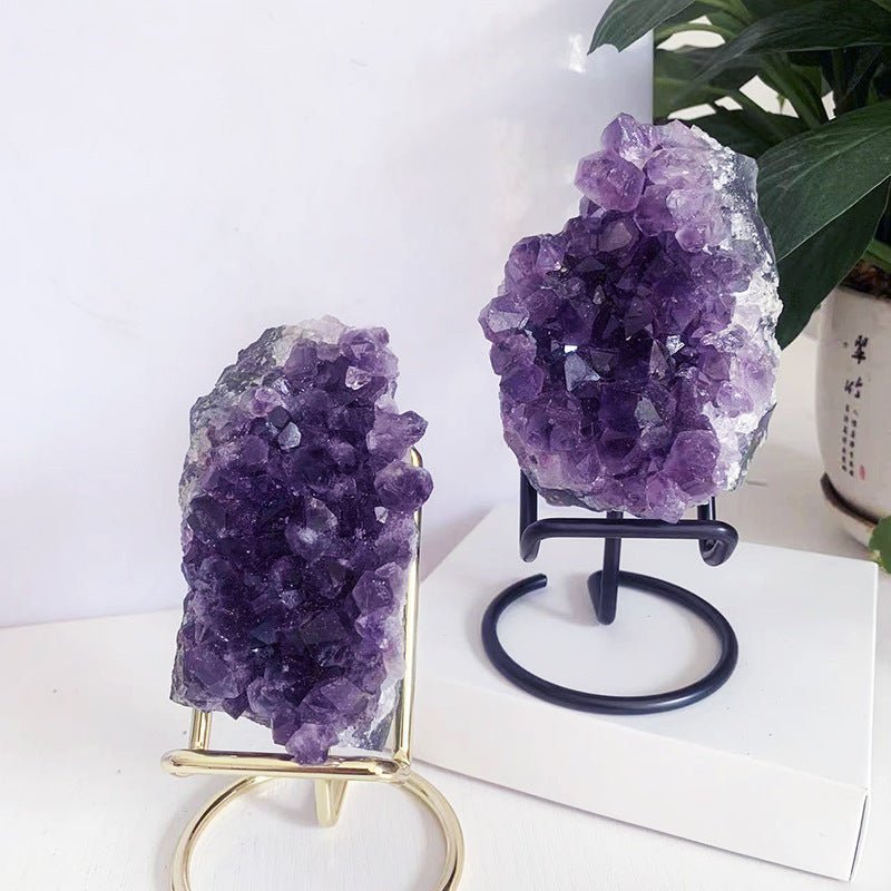 Natural Crystal Amethyst Block Ornaments - Rhyme - and - Chain