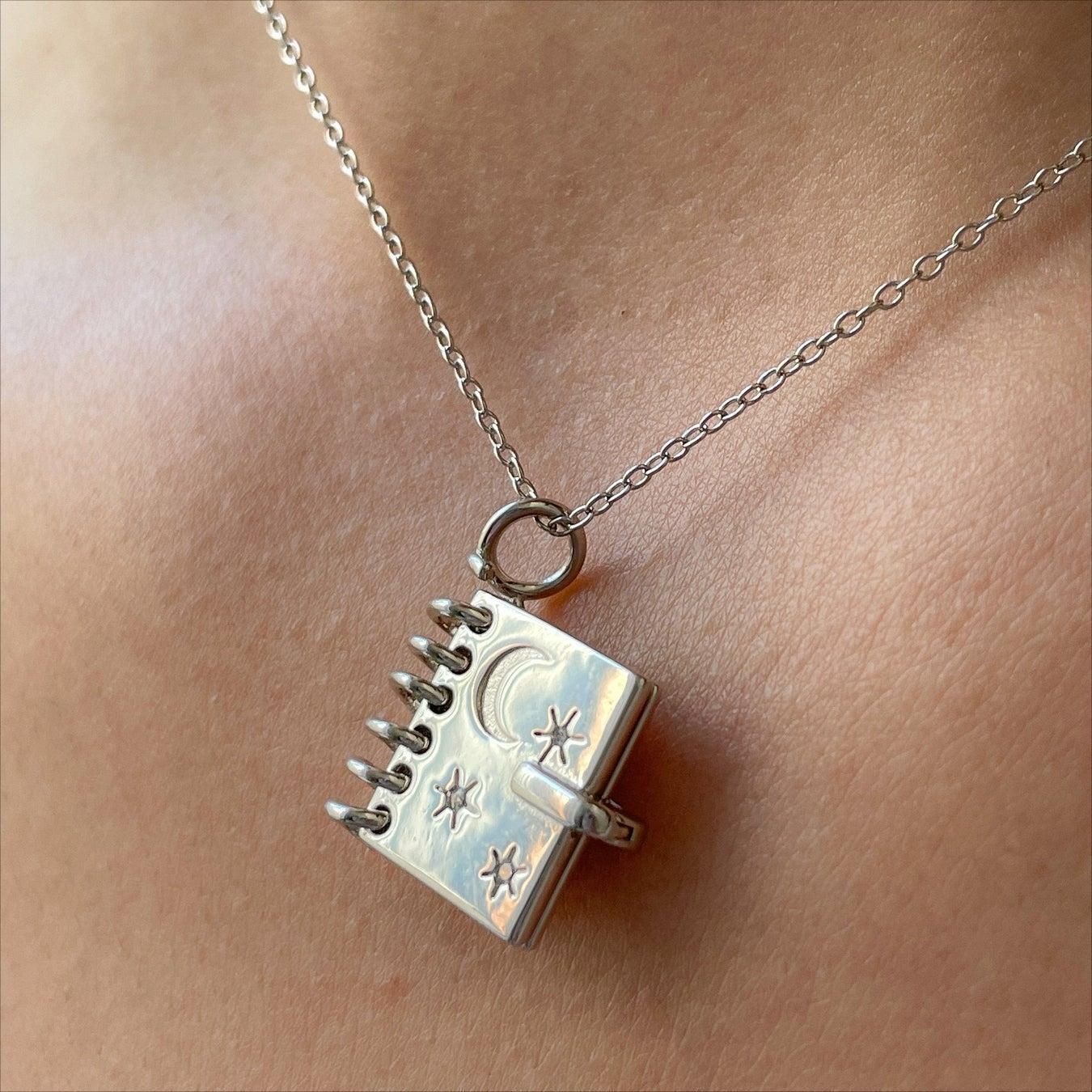 Openable Love Book - shaped Necklace - Rhyme - and - Chain