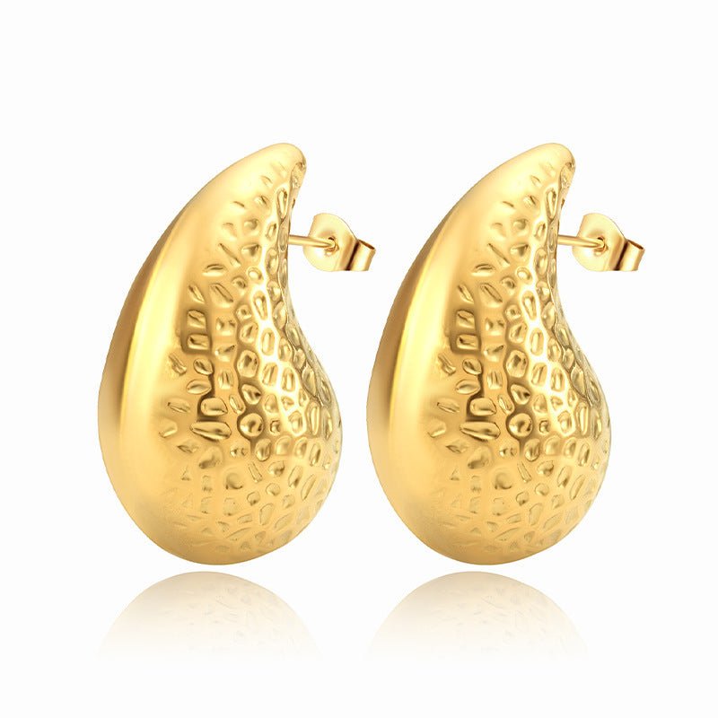 Rhyme - and - Chain 18kt Gold Over Stainless Steel Teardrop Earrings - Rhyme - and - Chain