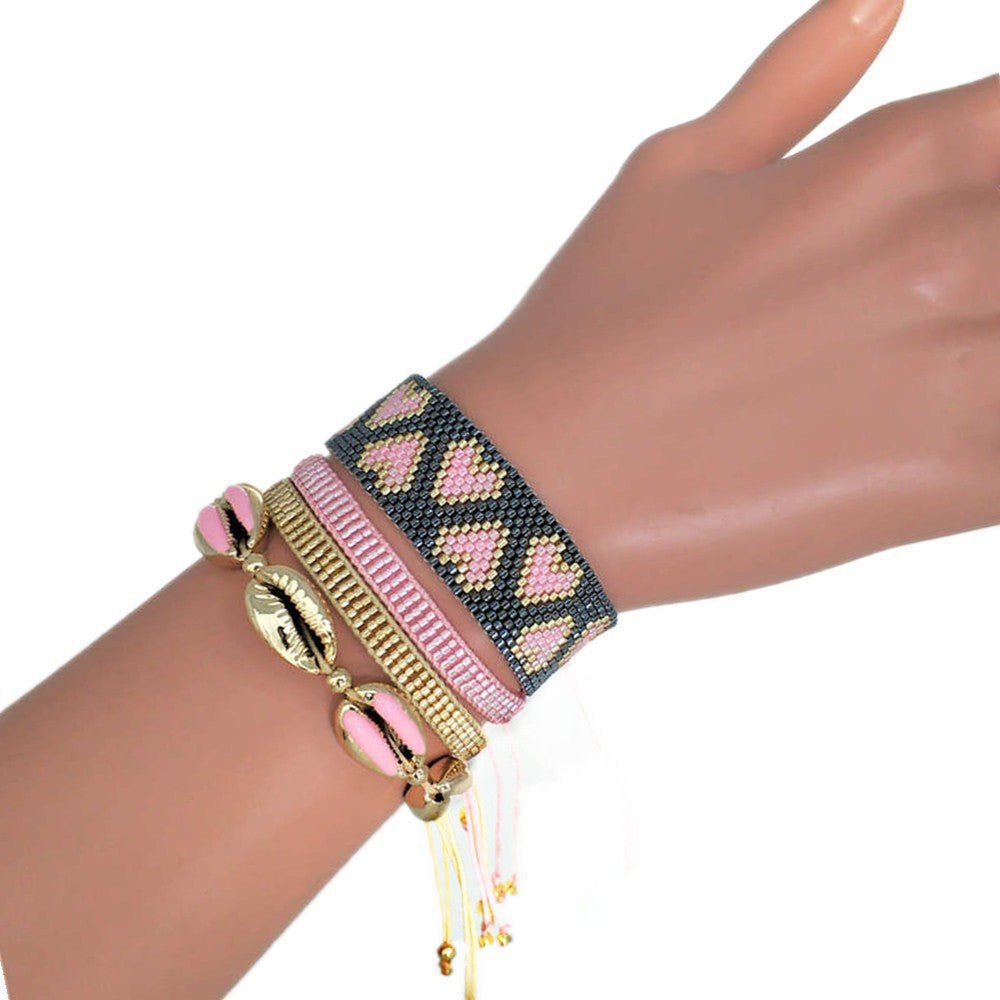 Rice bead woven bracelet - Rhyme - and - Chain