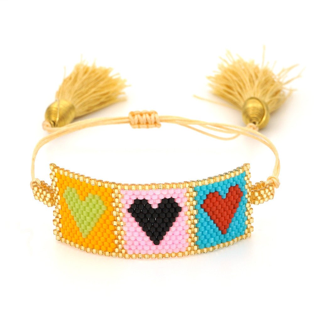 Rice bead woven bracelet - Rhyme - and - Chain