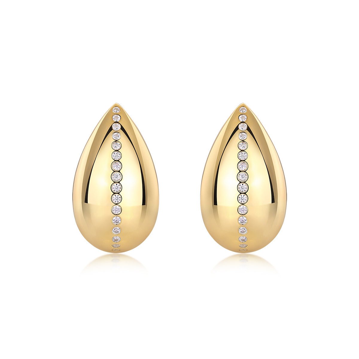 S925 Silver 18k Gold - plated Moissanite Teardrop Earrings - Rhyme - and - Chain