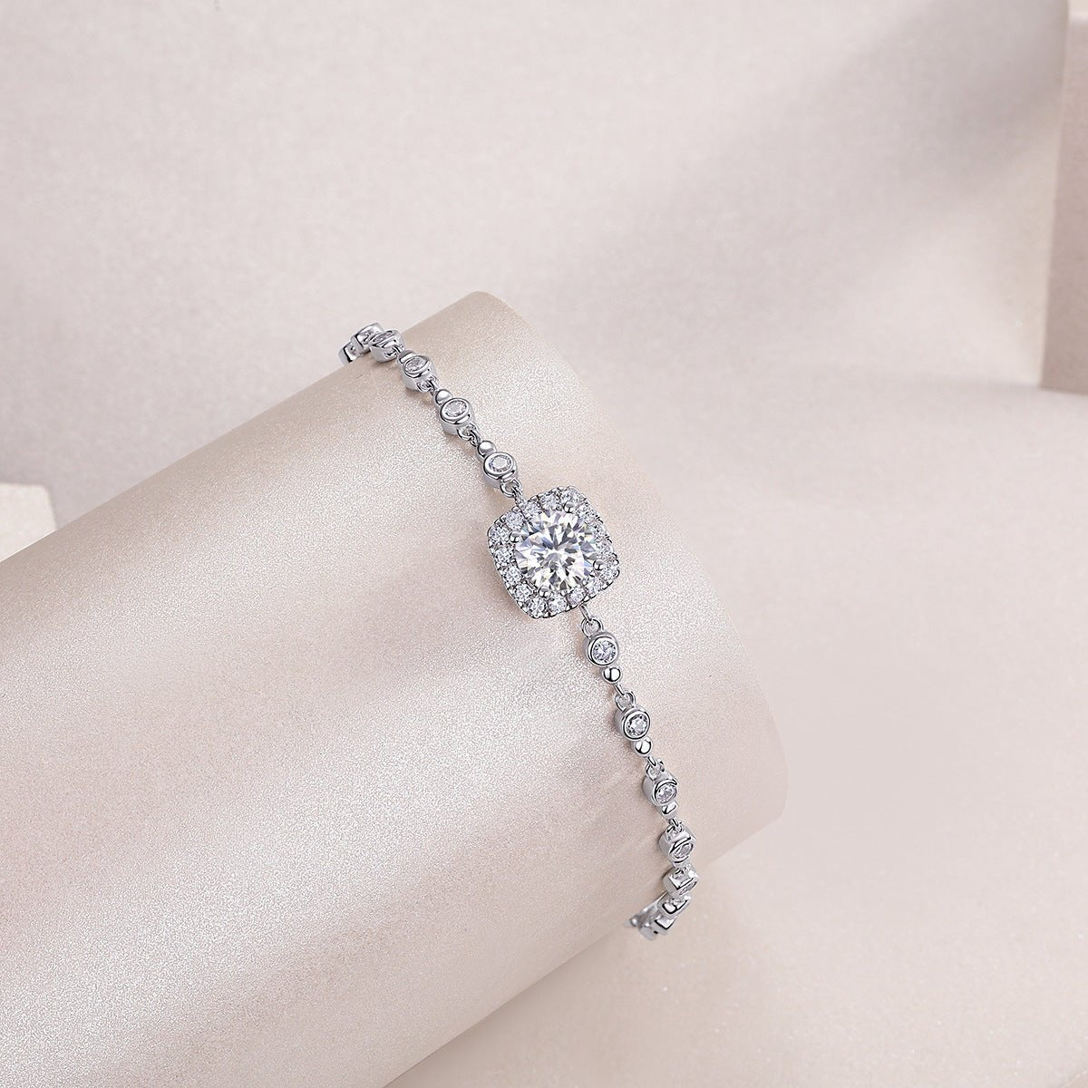 S925 Silver Bracelet 1 Carat Moissanite Tennis Chain - Rhyme - and - Chain