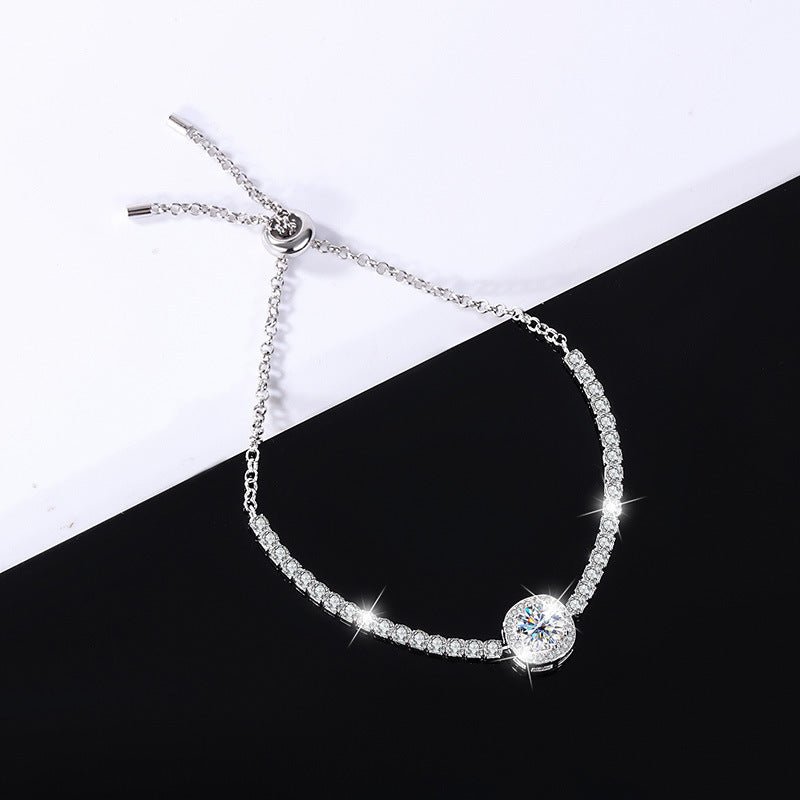 S925 Silver Moissanite Galaxy Bracelet - Rhyme - and - Chain