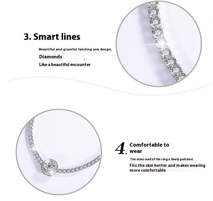 S925 Silver Moissanite Galaxy Bracelet - Rhyme - and - Chain