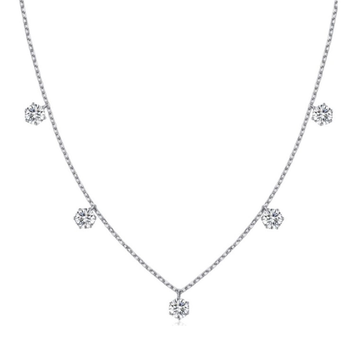 S925 Silver Moissanite Necklace Starry Clavicle Chain Female Niche - Rhyme - and - Chain