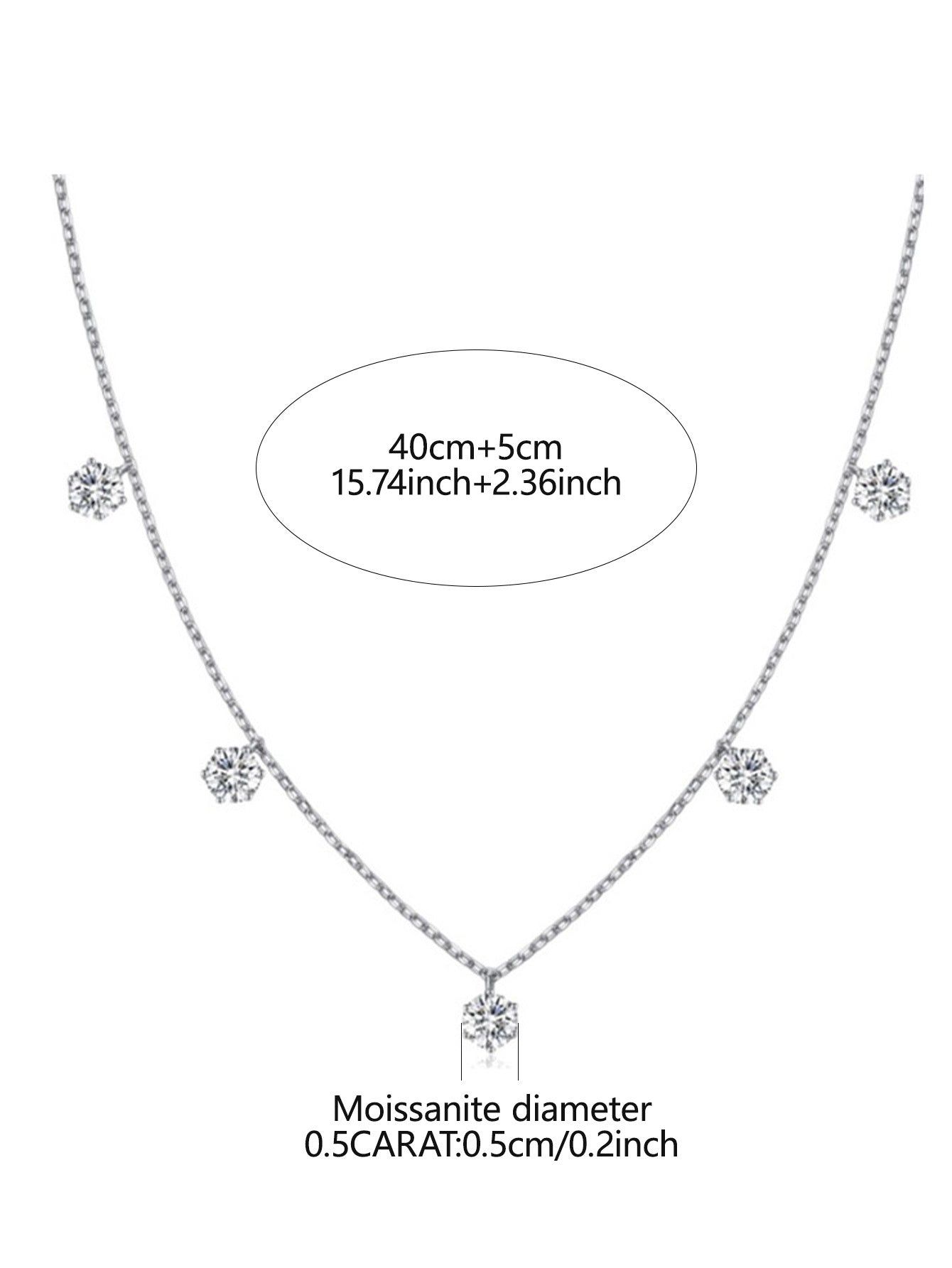 S925 Silver Moissanite Necklace Starry Clavicle Chain Female Niche - Rhyme - and - Chain