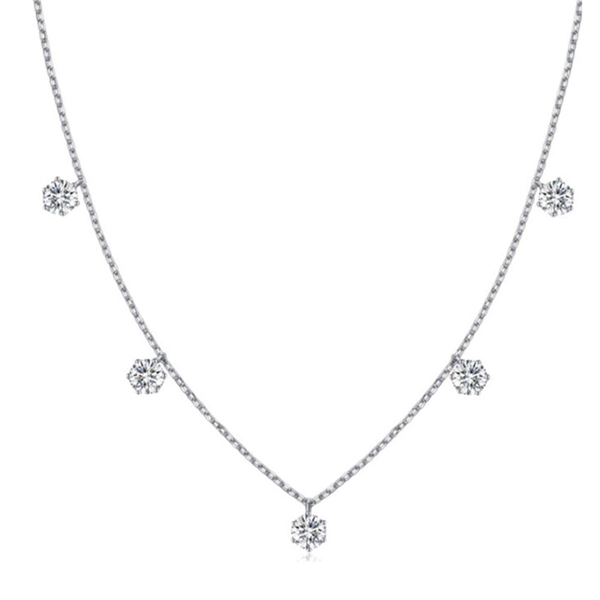 S925 Silver Moissanite Necklace Starry Clavicle Chain Female Niche - Rhyme - and - Chain