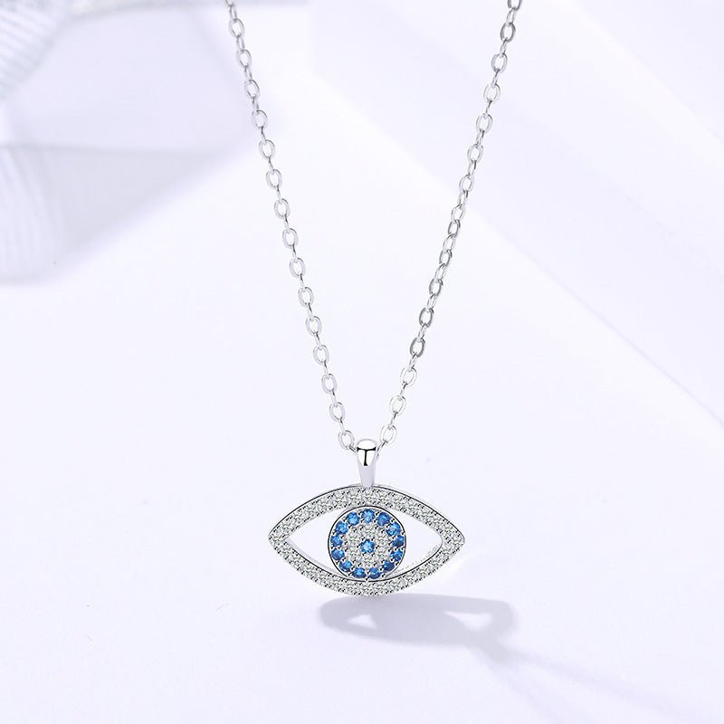 s925 Sterling Silver Atmospheric Demon Eye Necklace - Rhyme - and - Chain