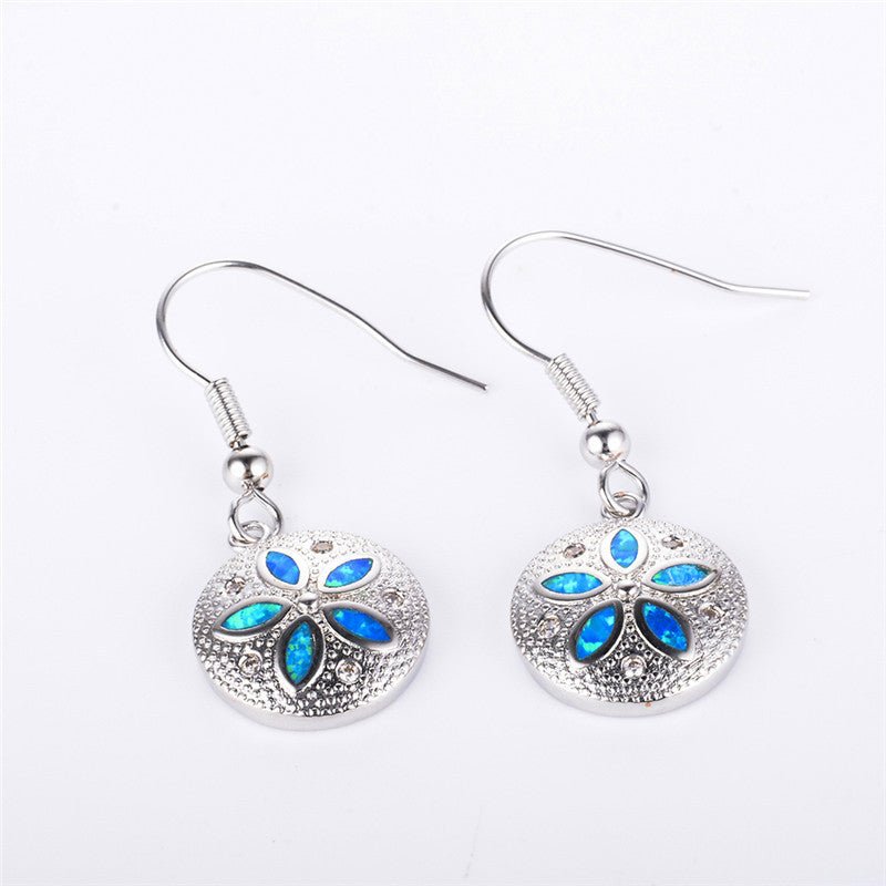 S925 sterling silver flower type ladies pendant earrings - Rhyme - and - Chain