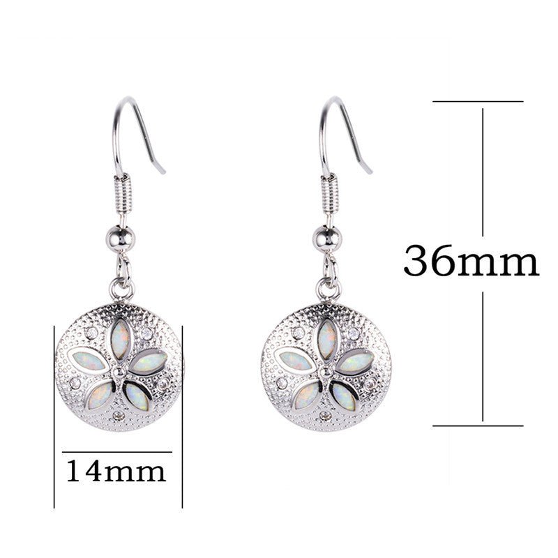 S925 sterling silver flower type ladies pendant earrings - Rhyme - and - Chain