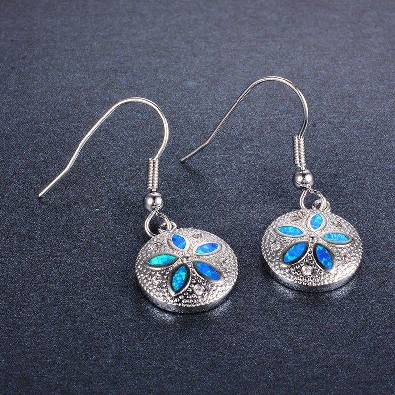 S925 sterling silver flower type ladies pendant earrings - Rhyme - and - Chain