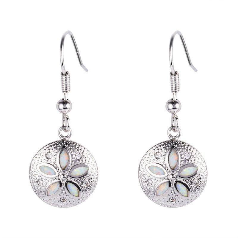 S925 sterling silver flower type ladies pendant earrings - Rhyme - and - Chain