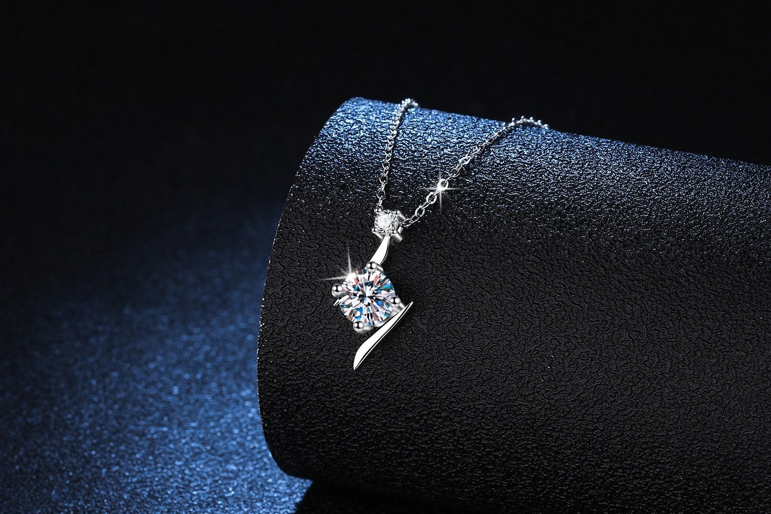 S925 Sterling Silver Necklace Moissanite Clavicle Chain - Rhyme - and - Chain