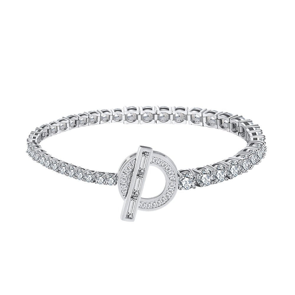 S925 Sterling Silver OT Buckle Bracelet Tennis Bracelet - Rhyme - and - Chain