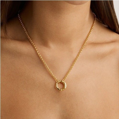 Seaside Style Spray Pendant Ins Style Niche Pearl Ocean Necklace Gold Plated Color Retaining - Rhyme - and - Chain