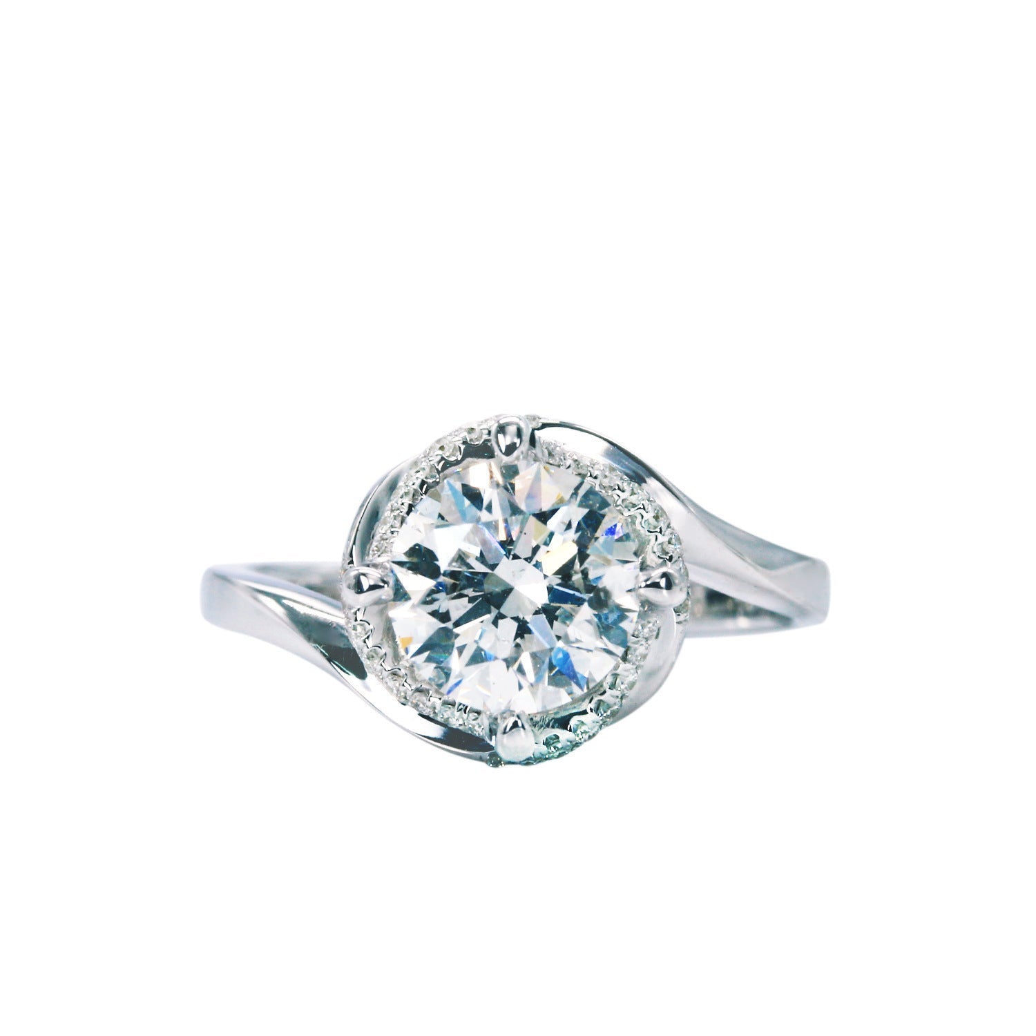 Six Prong Moissanite Engagement Ring - Rhyme - and - Chain