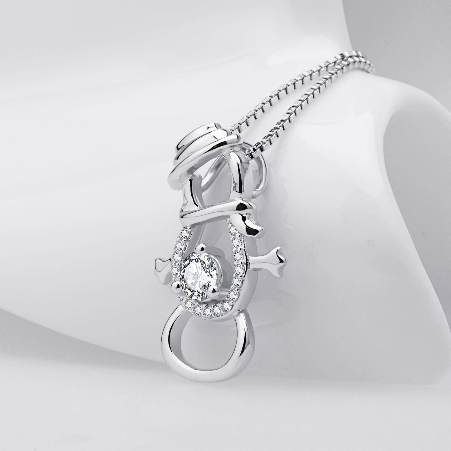 Snowman Pendant 925 Silver Necklace - Rhyme - and - Chain