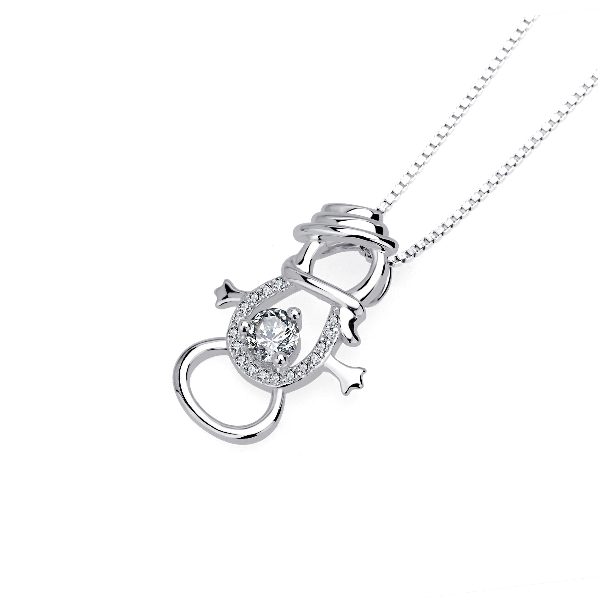 Snowman Pendant 925 Silver Necklace - Rhyme - and - Chain