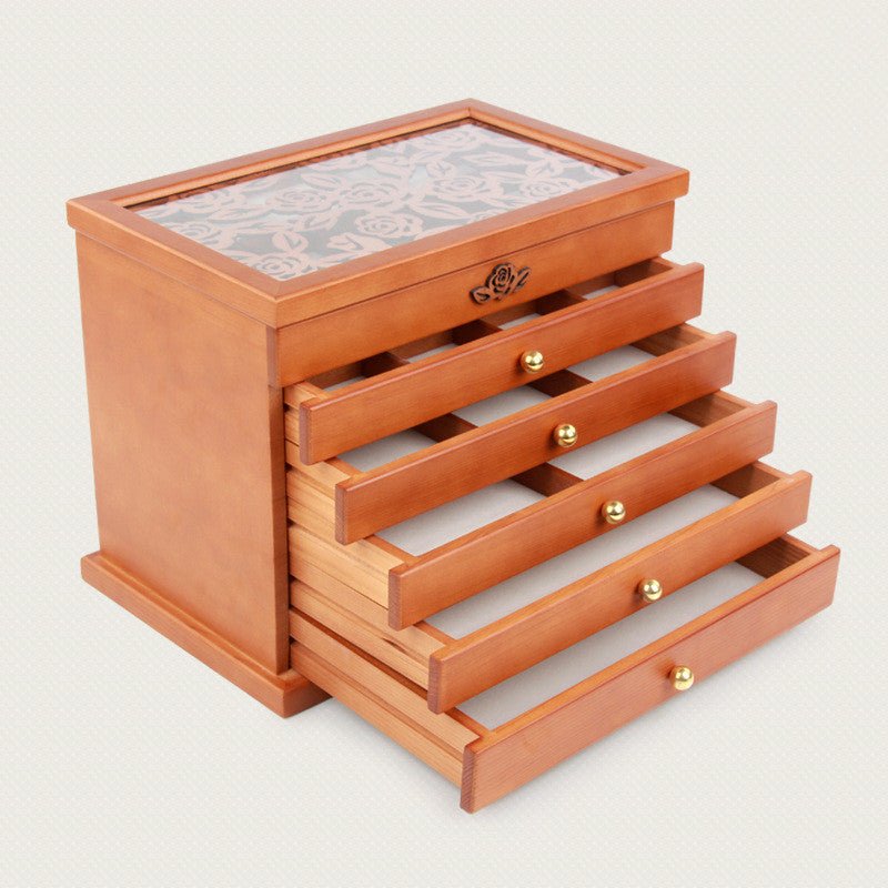 Solid Wooden Storage Jewelry Box - Rhyme - and - Chain