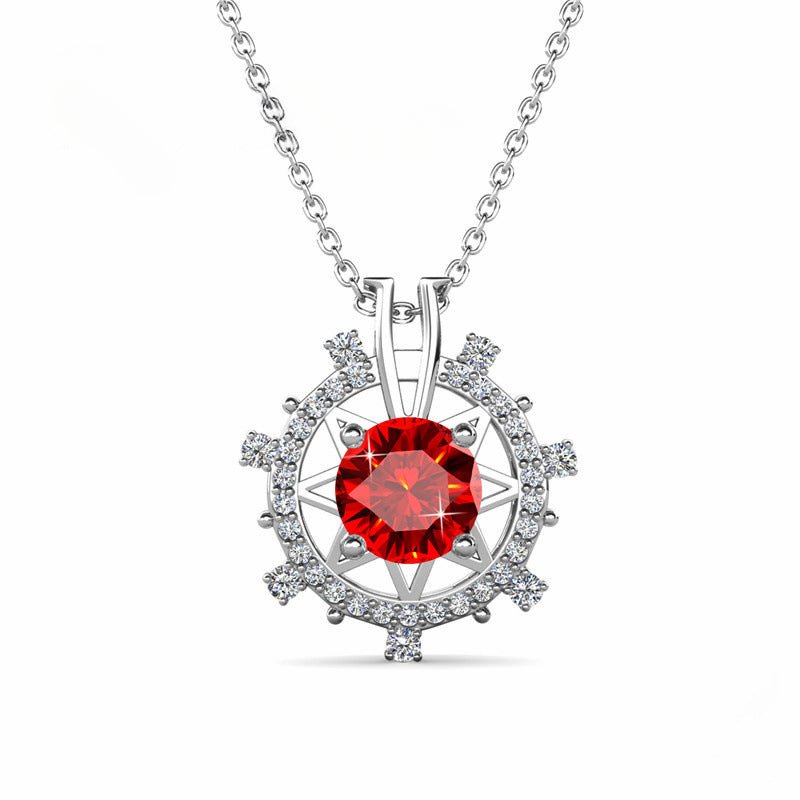 South Korea Colored Moissanite 1ct Romantic Ferris Wheel Pendant Necklace - Rhyme - and - Chain