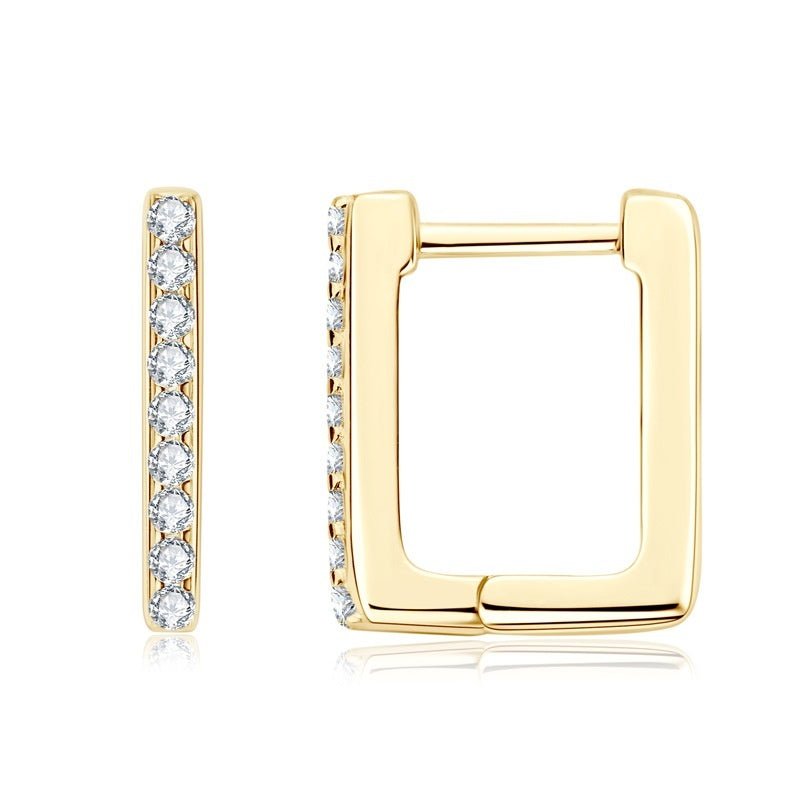 Square Moissanite Earrings For Women - Rhyme - and - Chain