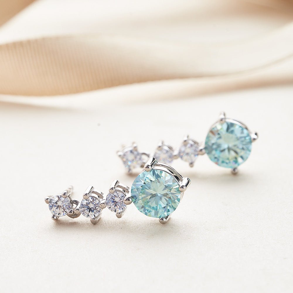 Stud Earrings Color Moissanite - Rhyme - and - Chain