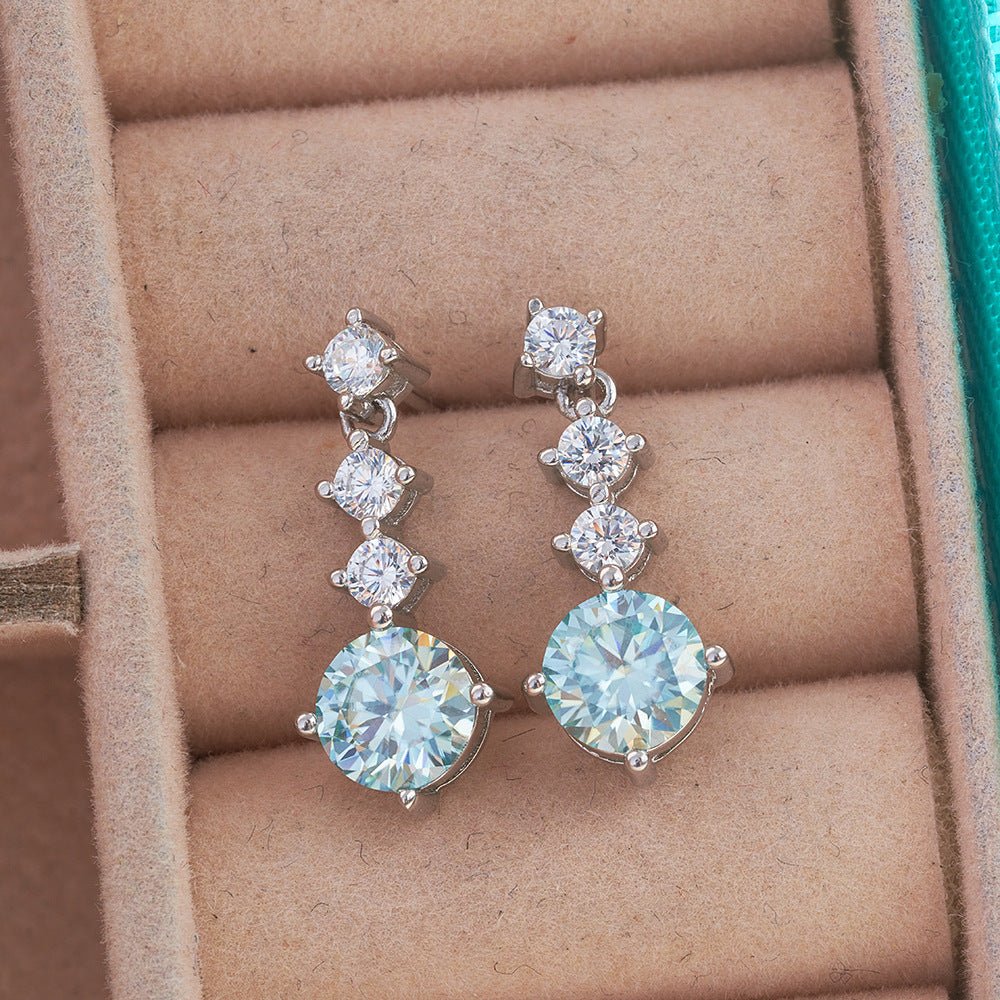 Stud Earrings Color Moissanite - Rhyme - and - Chain