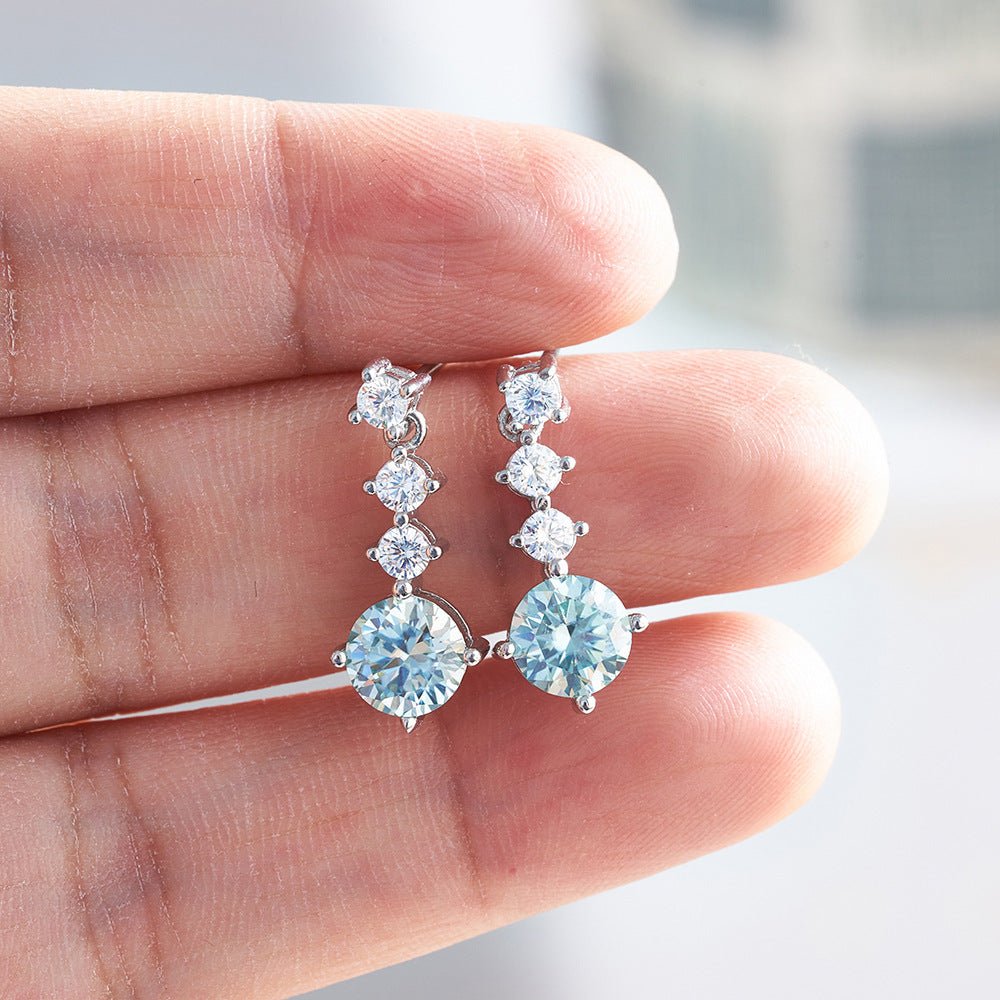 Stud Earrings Color Moissanite - Rhyme - and - Chain