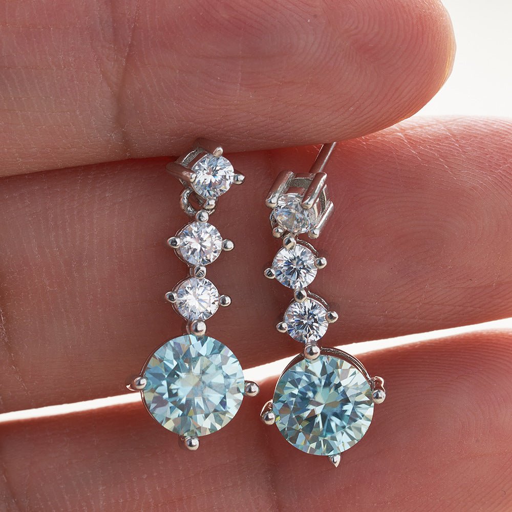 Stud Earrings Color Moissanite - Rhyme - and - Chain