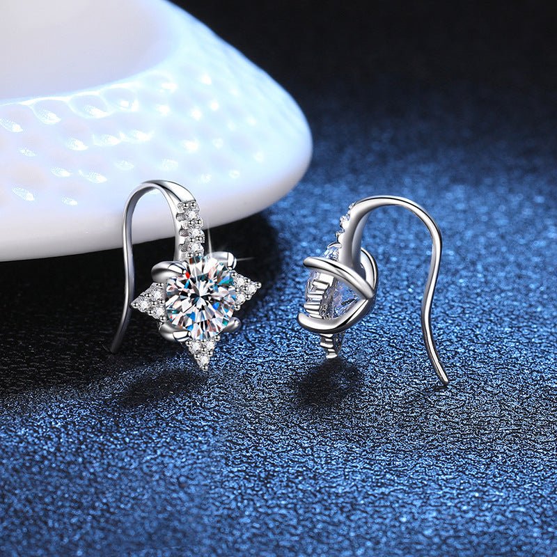 Temperament Octagonal Star 925 Silver Earrings - Rhyme - and - Chain