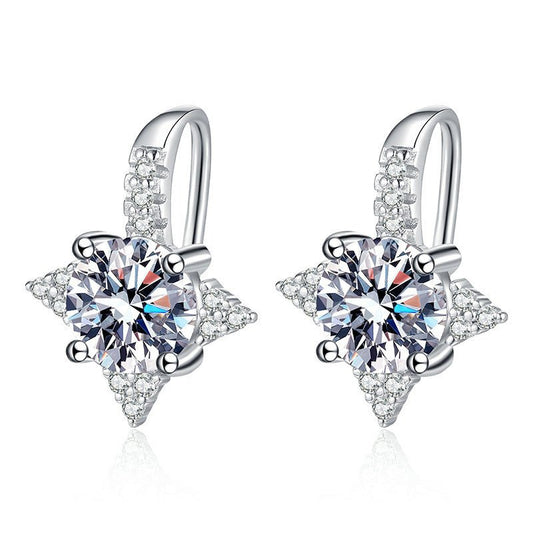 Temperament Octagonal Star 925 Silver Earrings - Rhyme - and - Chain