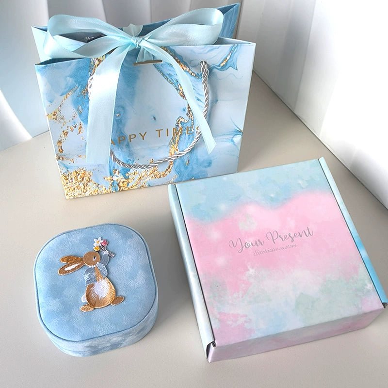 Velvet Cute Fresh Storage Jewelry Box Birthday Wedding Gift - Rhyme - and - Chain