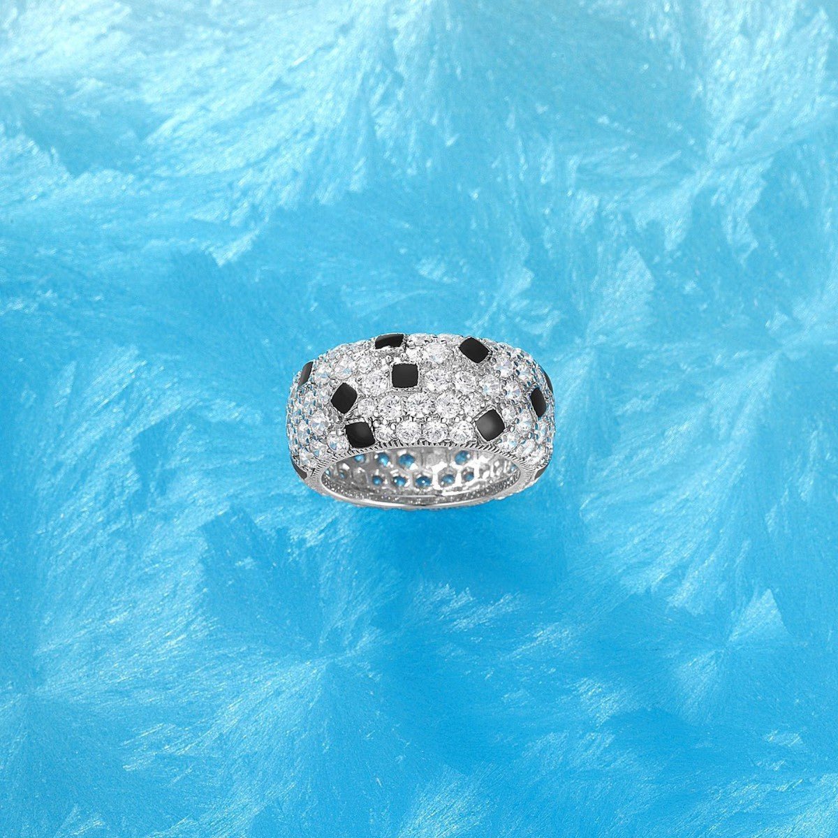 Vintage Enamel Leopard Ring 925 Sterling Silver Iced Out CZ - Rhyme - and - Chain