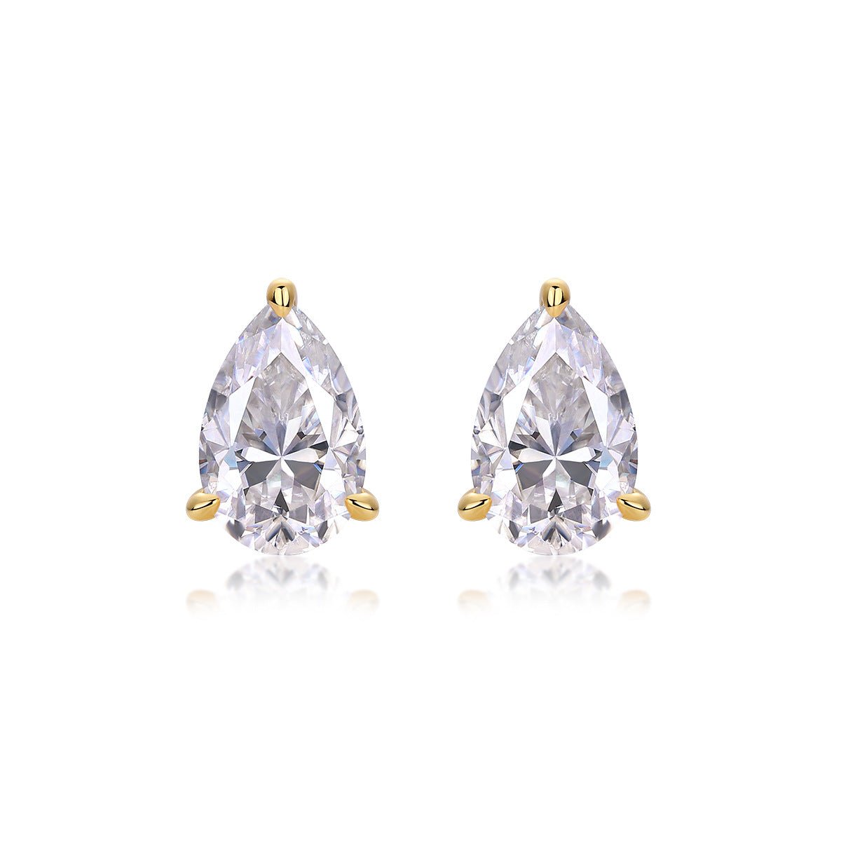 Water Drop Moissanite Earrings 925 Sterling Silver 18k Gold Plated Stud Earrings - Rhyme - and - Chain