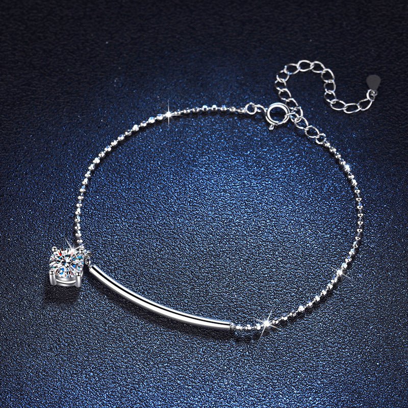 Women's Anklet Moissanite Bracelet - Rhyme - and - Chain