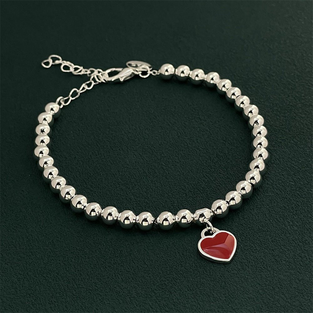 Women's Fashion Personalized Red Heart Bracelet - Rhyme - and - Chain