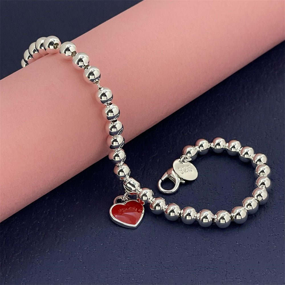 Women's Fashion Personalized Red Heart Bracelet - Rhyme - and - Chain