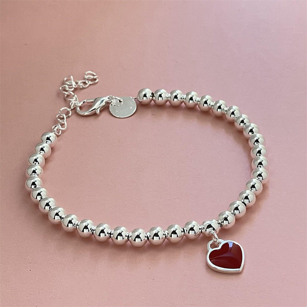 Women's Fashion Personalized Red Heart Bracelet - Rhyme - and - Chain