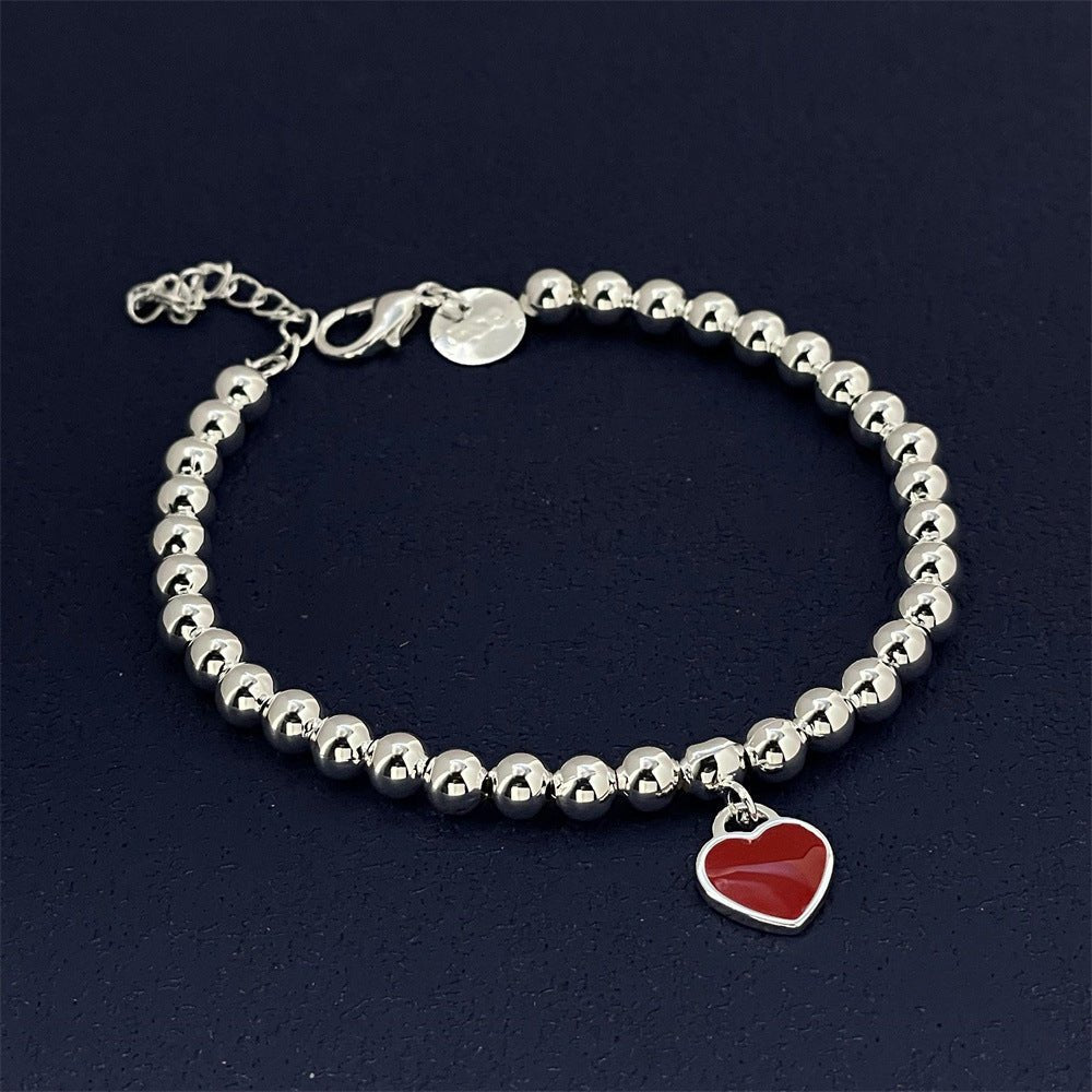 Women's Fashion Personalized Red Heart Bracelet - Rhyme - and - Chain