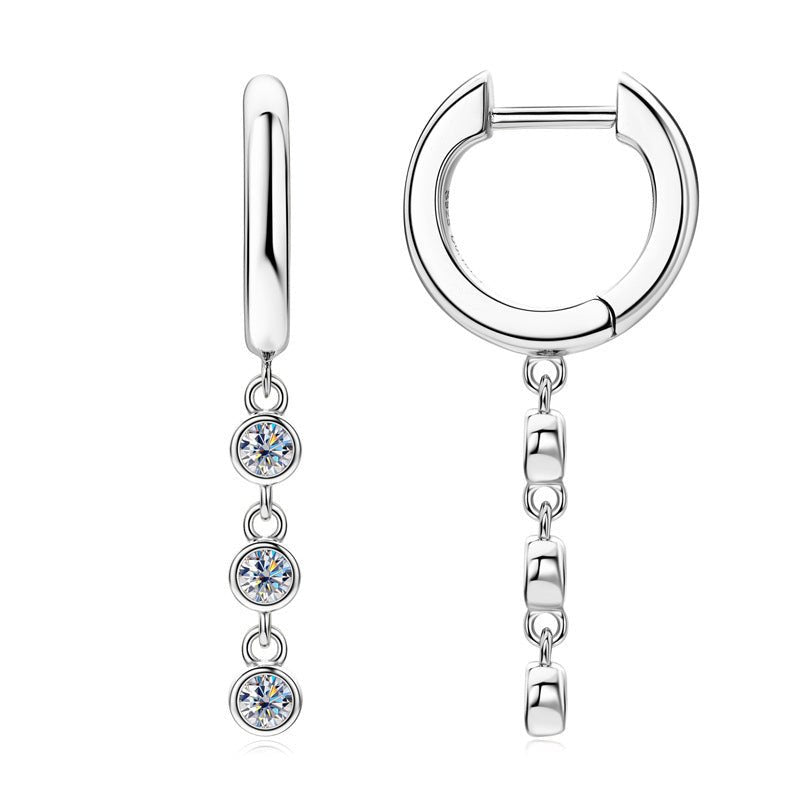 Women's Fashion Tassel Moissanite Earrings - Rhyme - and - Chain