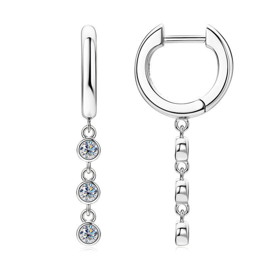 Women's Fashion Tassel Moissanite Earrings - Rhyme - and - Chain