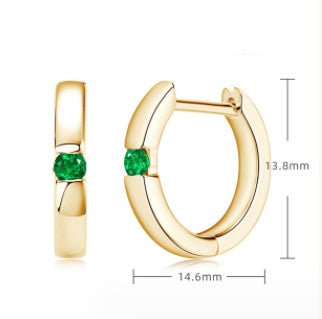 Women's Fashionable All - match Creative Emerald Earrings - Rhyme - and - Chain