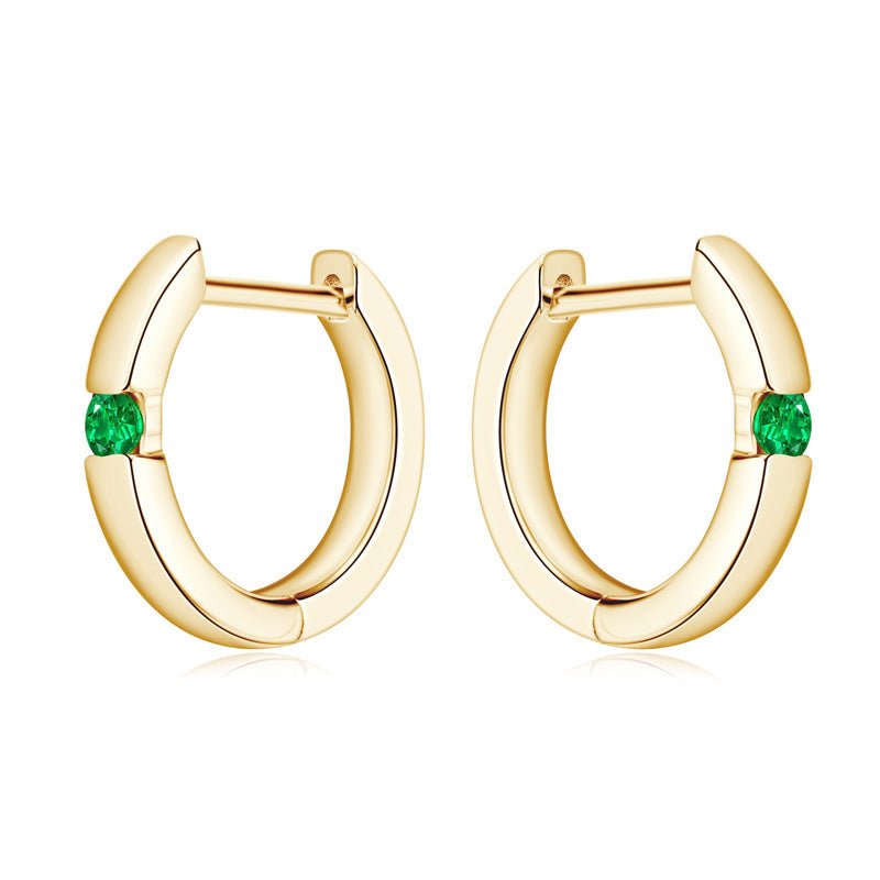 Women's Fashionable All - match Creative Emerald Earrings - Rhyme - and - Chain