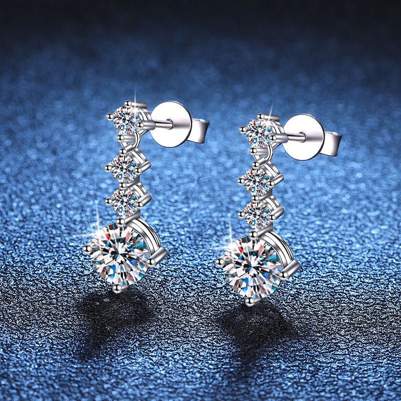 Women's Moissanite Earrings - Rhyme - and - Chain