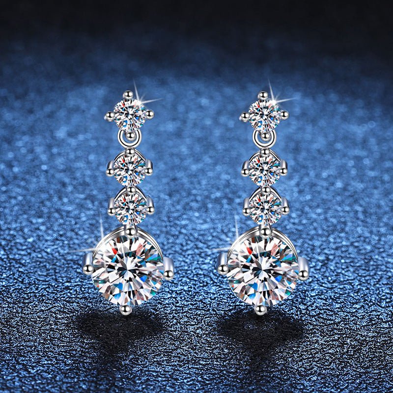 Women's Moissanite Earrings - Rhyme - and - Chain