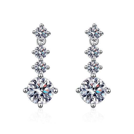 Women's Moissanite Earrings - Rhyme - and - Chain